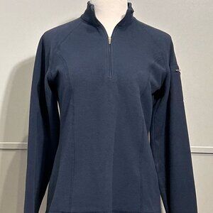 L.L. Bean Dark Blue/Navy Fleece Quarter Zip Pullover Sweater Women's Sz XS(Reg)